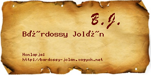 Bárdossy Jolán névjegykártya