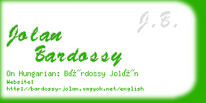 jolan bardossy business card